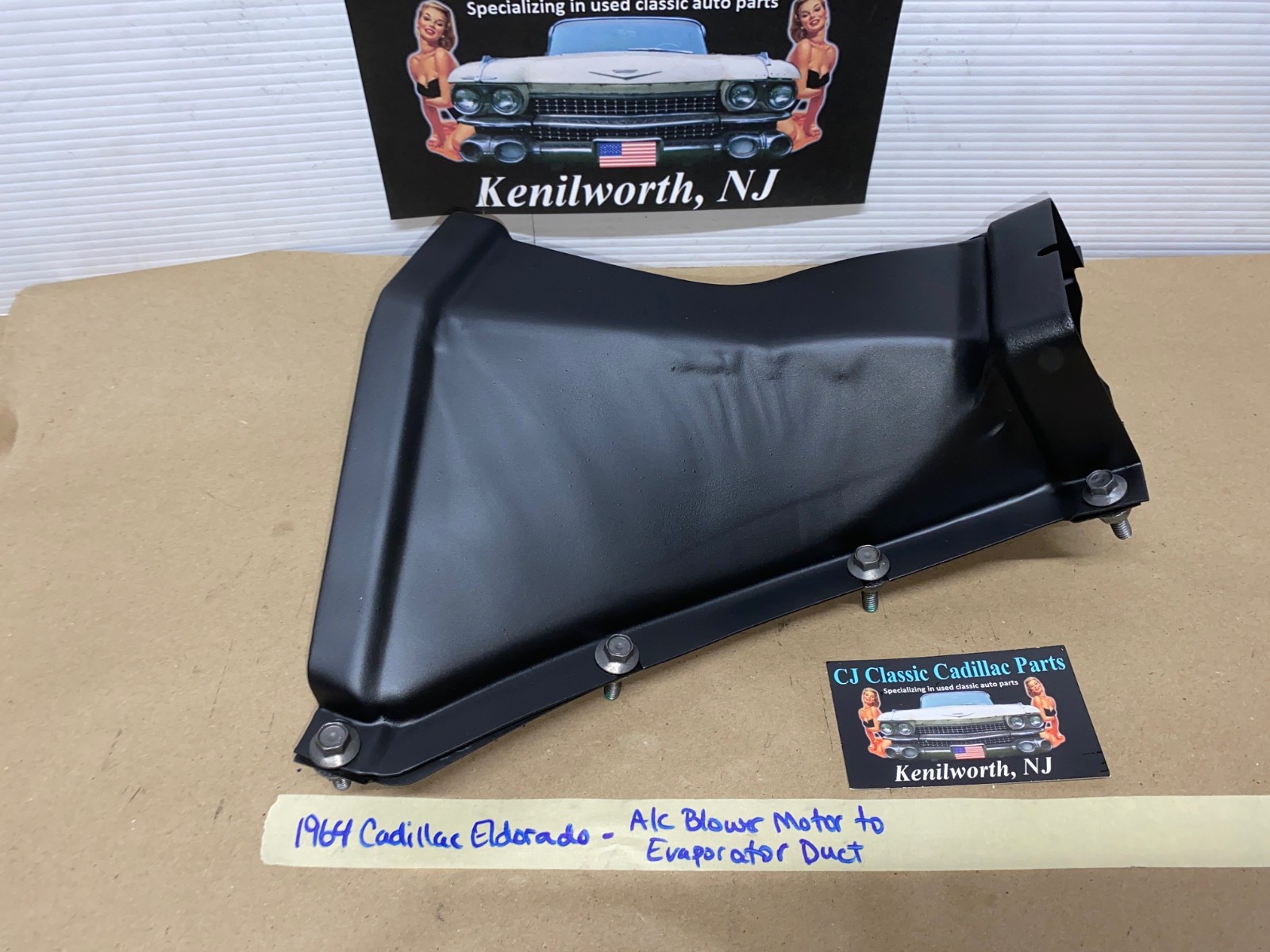 OEM 1963 1964 Cadillac Eldorado Deville Fleetwood A/C BLOWER MOTOR TO EVAPORATOR BOX DUCT W/MOUNTING BOLTS HARDWARE #1481036/#1481035 - Image 12
