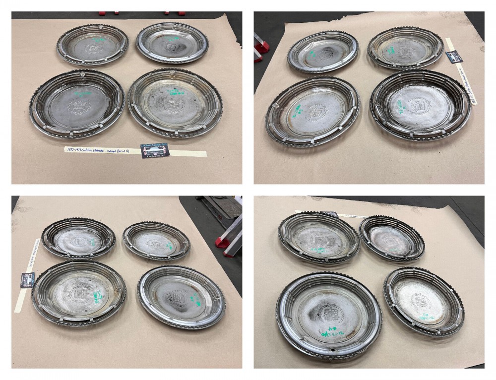 OEM 1972 1973 Cadillac Eldorado 15" HUBCAPS HUB CAPS FACTORY ORIGINAL WHEEL COVERS ~ SET OF 4 - Image 12