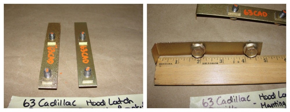 OEM 1961 1962 1963 1964 Cadillac Deville Fleetwood 1963 1964 Eldoado HOOD LATCH SAFETY CATCH RELEASE LEVER MOUNTING BRACKET RETAINERS #3512382 - Image 12
