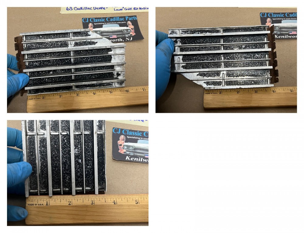 OEM 1963 Cadillac Deville Eldorado Fleetwood RIGHT PASSENGER SIDE FRONT BUMPER LOWER OUTER GRILL EXTENSION #1479735 - Image 12