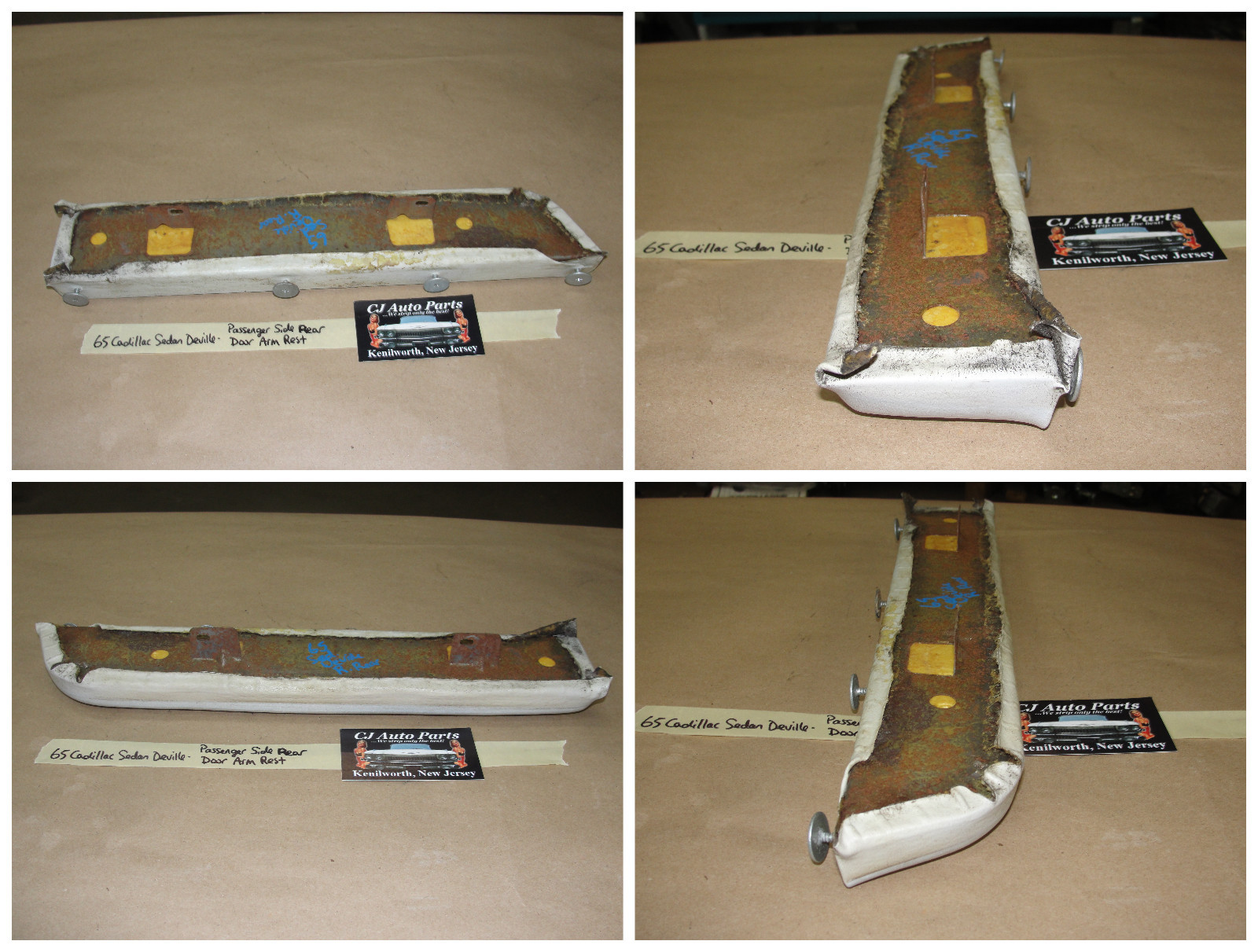 OEM 1965 Cadillac Sedan Deville Fleetwood RIGHT REAR DOOR PANEL ARM REST PAD CUSHION - Image 12