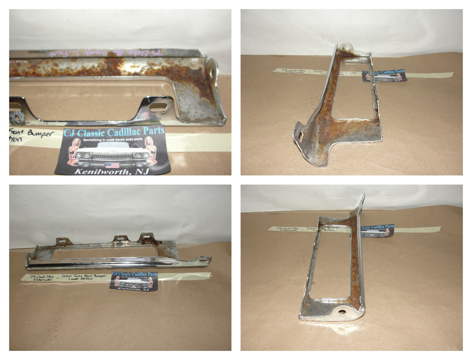 OEM 1975 1976 1977 1978 Cadillac Eldorado LEFT SIDE LOWER OUTER FRONT BUMPER TURN/PARK SURROUND #1605051 - Image 12
