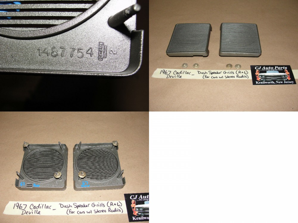 OEM 1967 1968 Cadillac Deville Eldorado Fleetwood Calais DASH STEREO SPEAKER GRILLS COVER TRIM - RIGHT & LEFT #1487754/#1493059/#1487753/#1487754 - Image 12