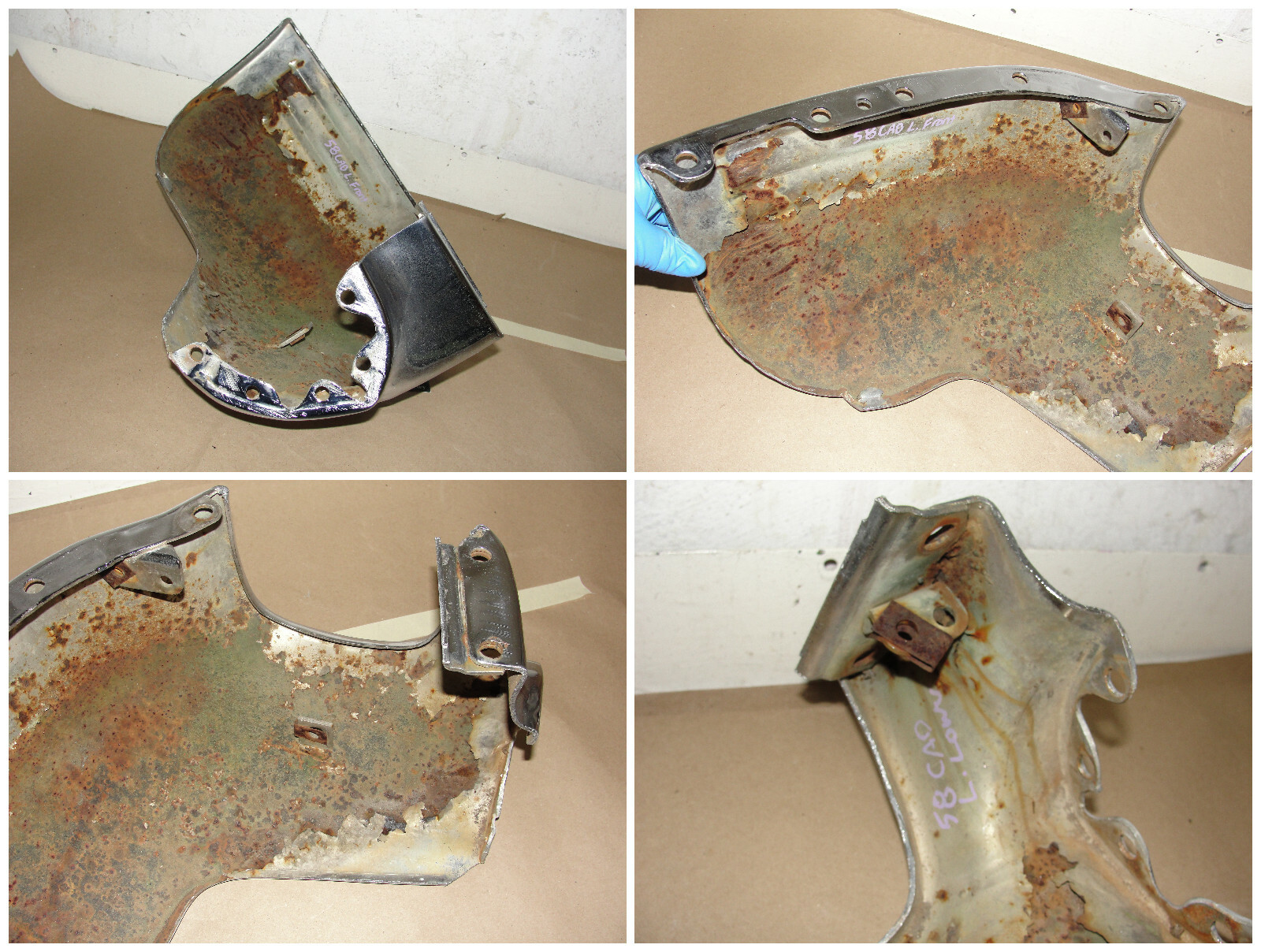 OEM 1958 Cadillac Deville Eldorado Fleetwood LEFT DRIVER SIDE FRONT BUMPER END LOWER #3511182 - Image 12