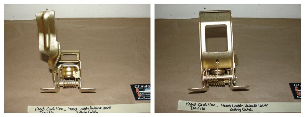 OEM 1963 1964 Cadillac Deville Fleetwood Upper Hood Latch Safety Catch Release Lever - Image 12