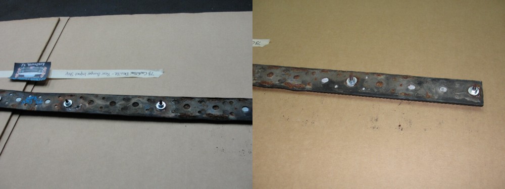 OEM 1973 Cadillac Deville Fleetwood Calais BACK REAR BUMPER BAR CENTER IMPACT STRIP #1601112 - Image 12