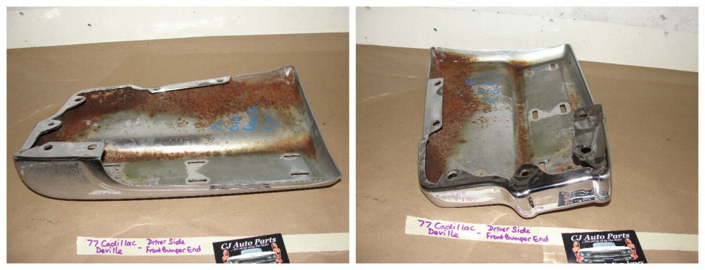 OEM 1977 1978 1979 Cadillac Deville Fleetwood LEFT DRIVER SIDE FRONT BUMPER END CORNER #1616190 - Image 12