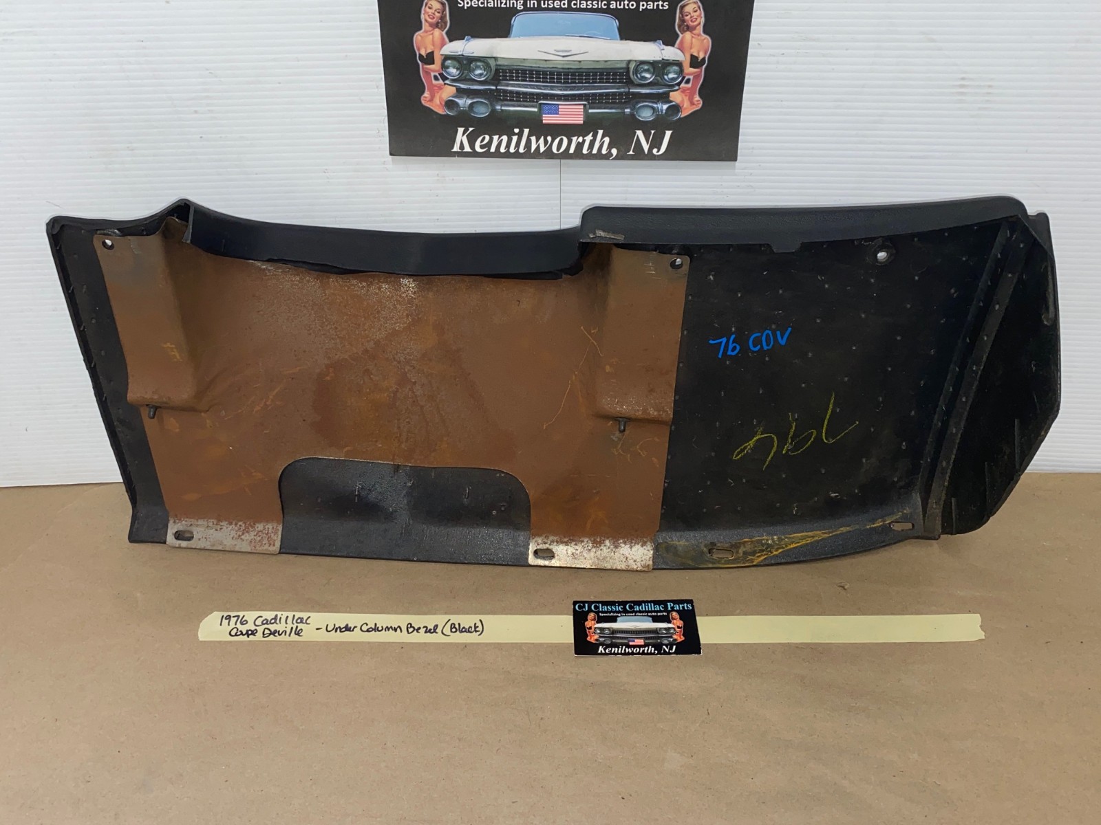 OEM 1974 1975 1976 Cadillac Deville Fleetwood Calais 1974 1975 1976 1977 1978 Eldorado LEFT DASH LOWER UNDER STEERING COLUMN BEZEL TRIM BLACK #3516124 - Image 12