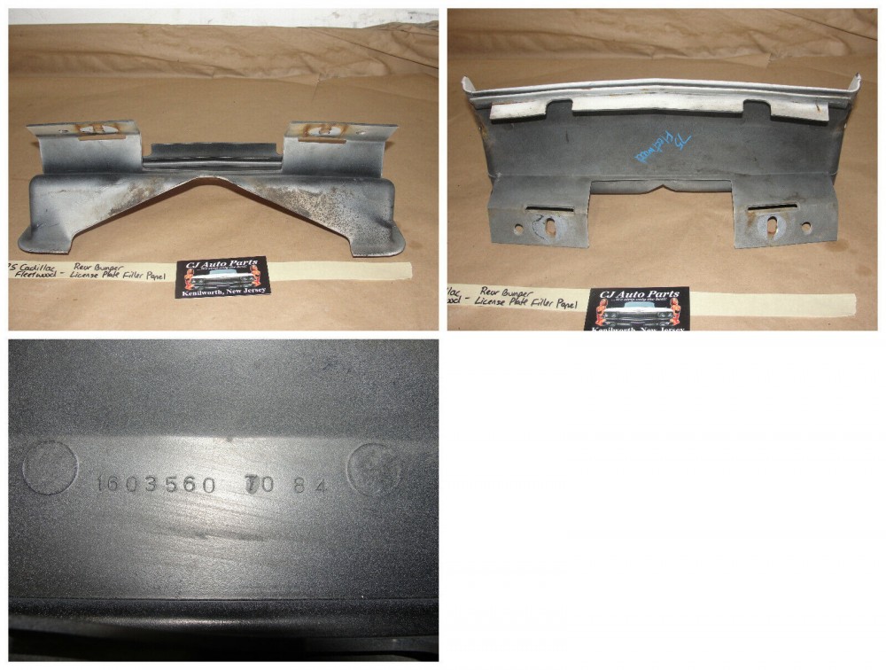 OEM 1974 1975 1976 Cadillac Fleetwood Deville Calais REAR BUMPER LICENSE PLATE CENTER FILLERS PANEL TRIM COVER #1603560 - Image 12