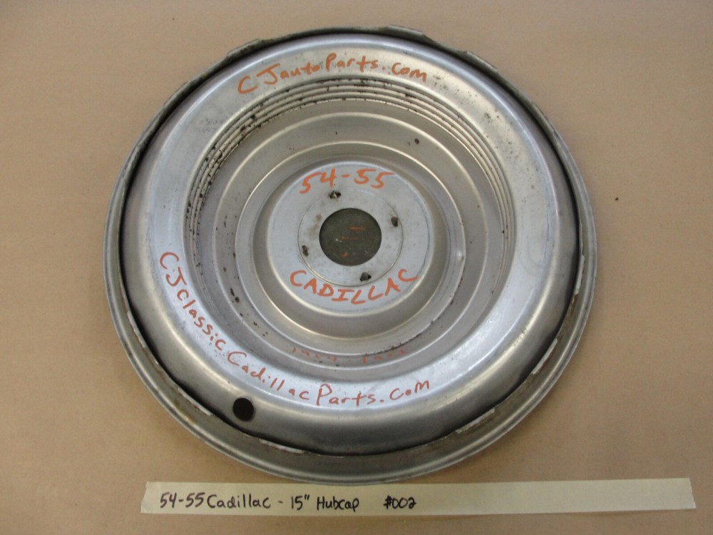 OEM 1954 1955 Cadillac Deville Eldorado Fleetwood 15" HUB CAP HUBCAP WHEEL COVER w/ CENTER CAP MEDALLION #002 - Image 12