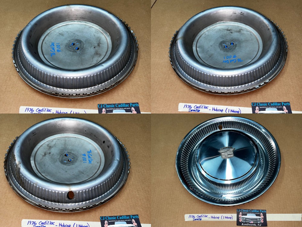 OEM 1974 1975 1976 Cadillac Deville Fleetwood 15" TURBINE HUBCAP WHEEL COVER W/CREST EMBLEM #001 (ONE) - Image 12
