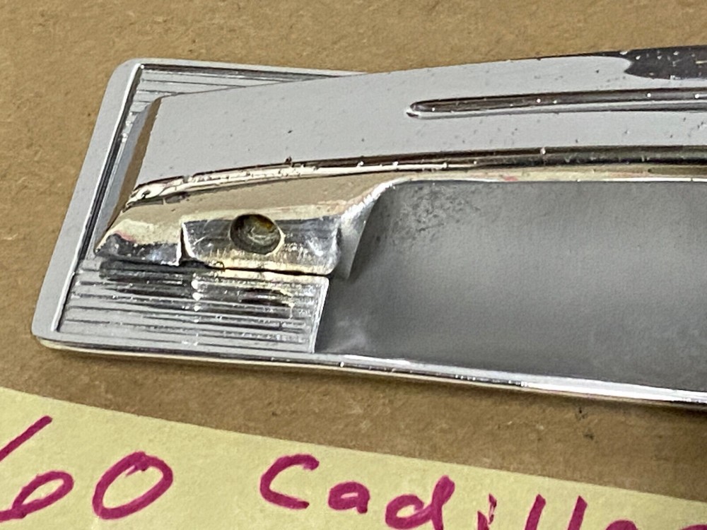 OEM 1960 Cadillac Deville INTERIOR DOOR PULL HANDLE WITH BACK PLATE ESCUTCHEON TRIM #4780949/#4780948 - Image 12