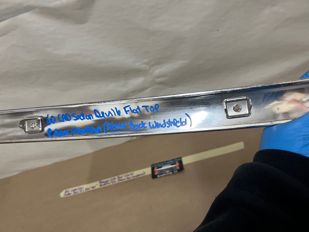 OEM 1959 1960 Cadillac Sedan Deville FLAT TOP INTERIOR RIGHT SIDE REAR UPPER HEADLINER TRIM #4785463 - Image 12