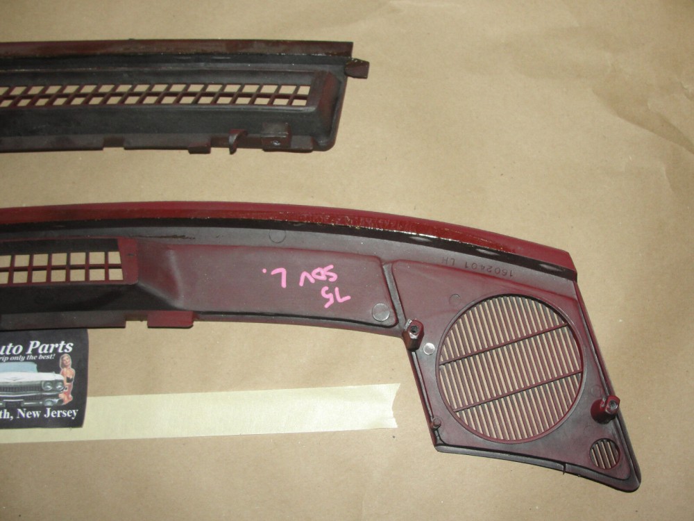 OEM 1974 1975 1976 Cadillac Deville Calais Fleetwood 1974 1975 1976 1977 1978 Eldorado DASH DEFROSTER SPEAKER GRILL VENT TRIM *DARK RED* #1602401/1602402 - Image 12
