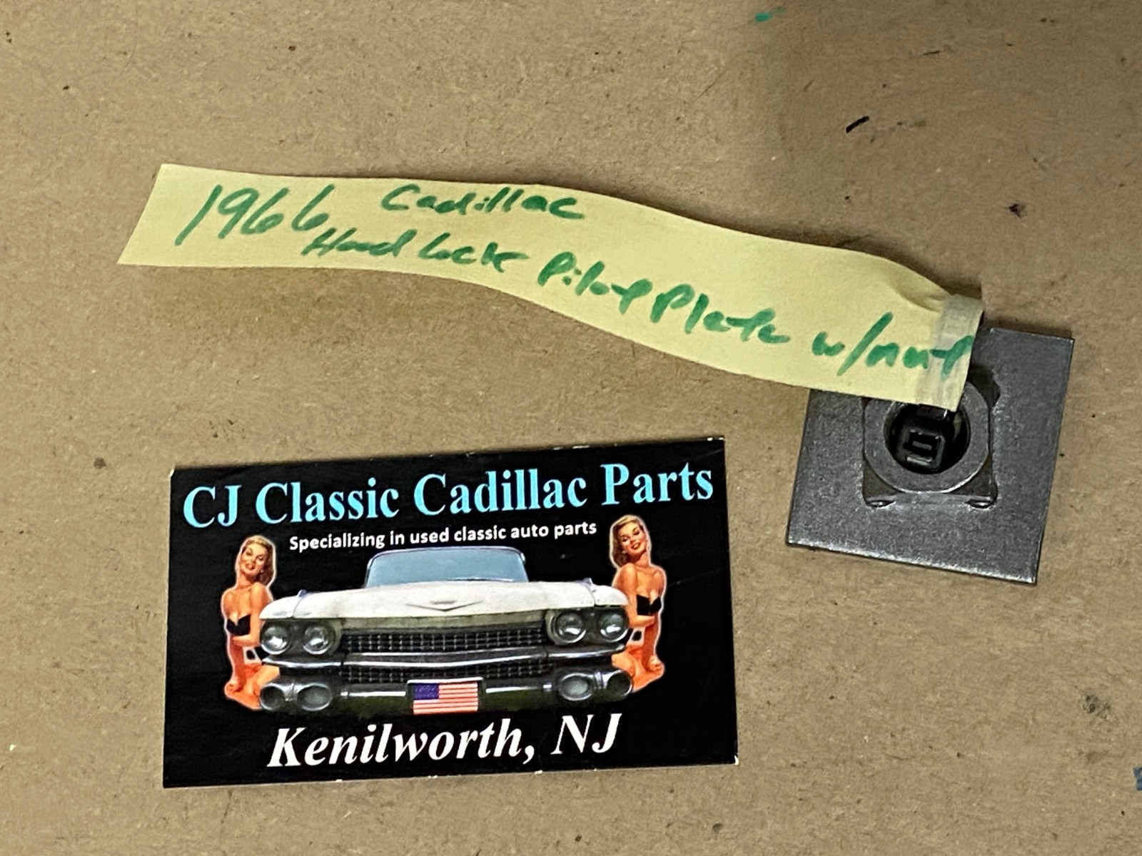 OEM 1965 1966 1967 Cadillac Deville Calais Fleetwood 1965 1966 1967 1968 1969 1970 Eldorado HOOD LOCK PILOT PIN BOLT PLATE WITH NUT #3513414 - Image 12