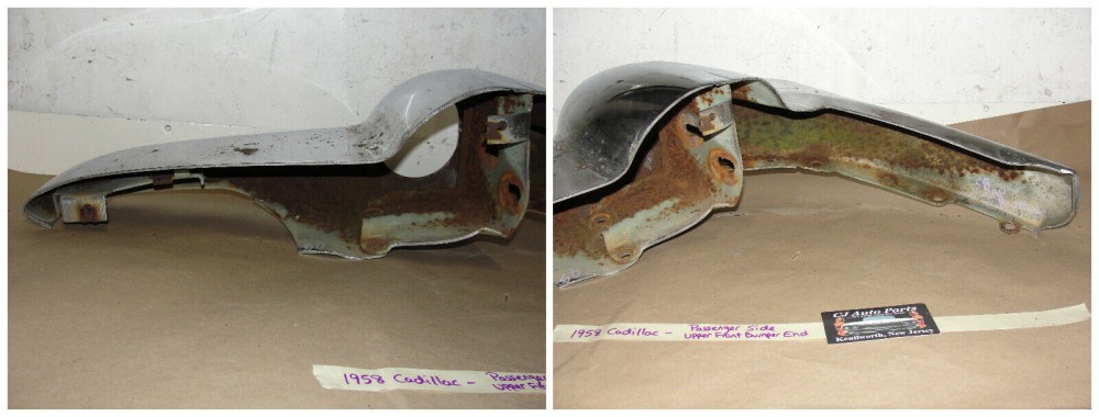 OEM 1958 Cadillac Deville Eldorado Fleetwood RIGHT PASSENGER SIDE FRONT BUMPER END UPPER #3511150 - Image 12