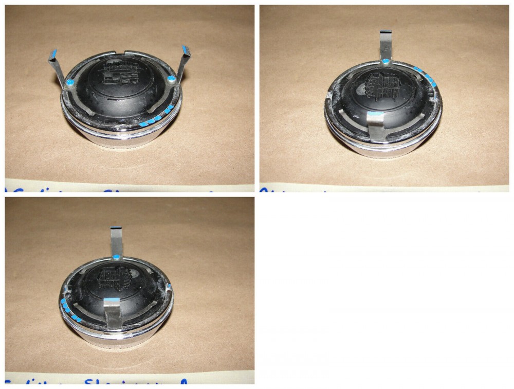 OEM 1960 Cadillac Deville Eldorado Fleetwood FLAT TOP STEERING WHEEL HORN BAR CENTER CAP TRIM WITH EMBLEM - Image 12