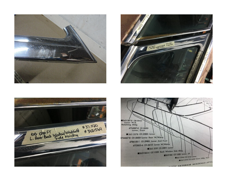 OEM 1960 Cadillac Sedan Deville Flat Top LEFT REAR WINDSHIELD WINDOW MOLDING TRIM #3631564 - Image 12