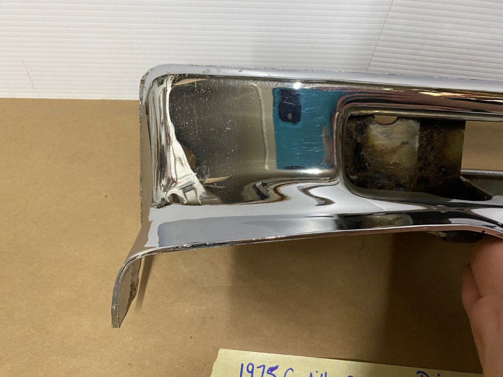 OEM 1974 1975 1976 Cadillac Deville Calais Fleetwood LEFT DRIVER SIDE BACK REAR CHROME BUMPER END #3515870 - Image 13