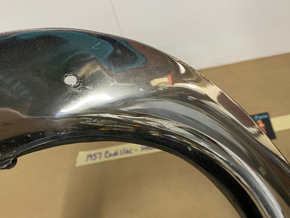 OEM 1957 Cadillac Eldorado Deville Fleetwood CHROME HEADLIGHT BEZEL TRIM #1466084/#3511047 - Image 13