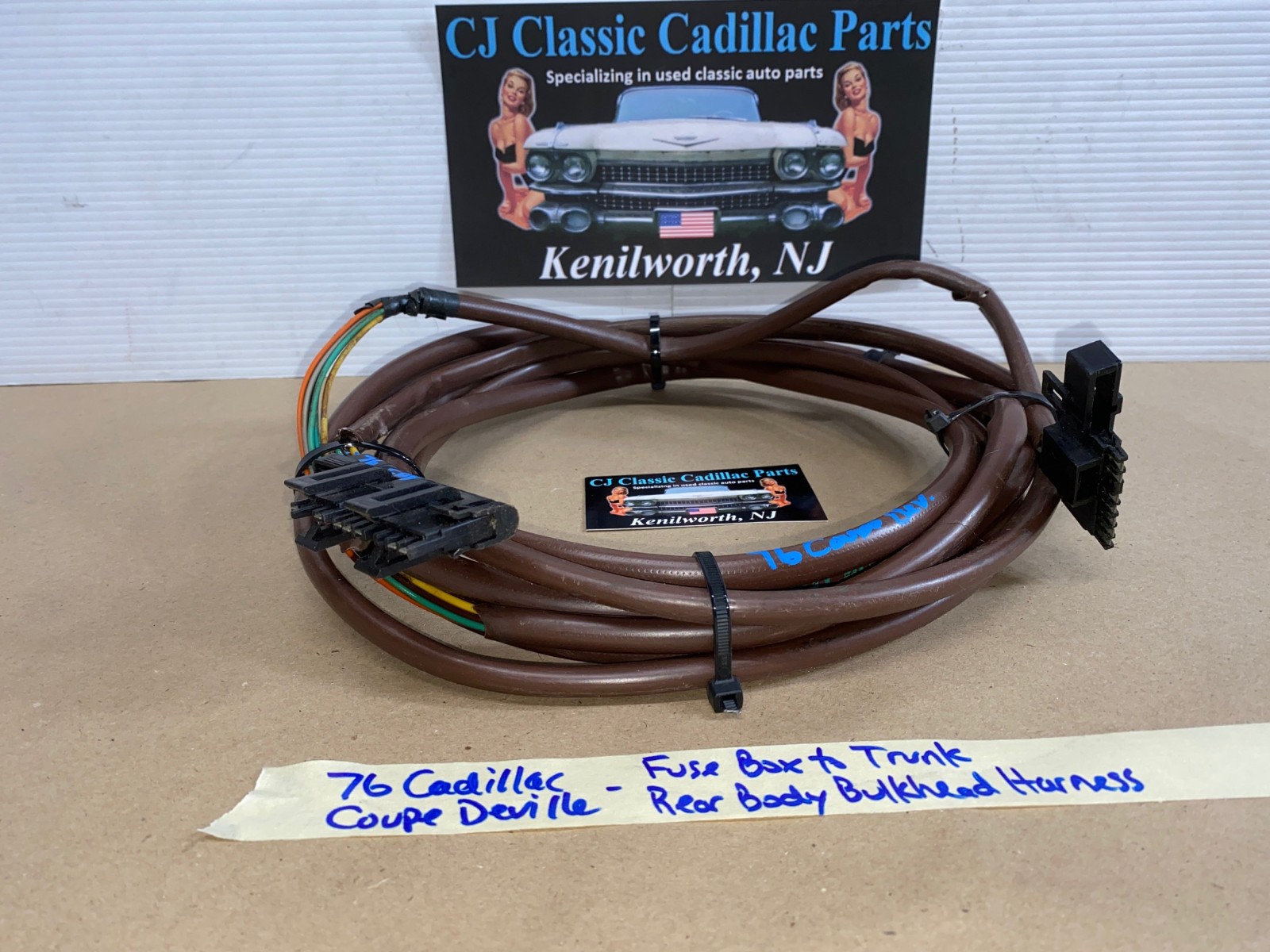 OEM 1974 1975 1976 Cadillac Deville Fleetwood Calais FUSE BOX TO TRUNK REAR BODY BULKHEAD TAIL LIGHT WIRE HARNESS CONNECTOR #9640425 - Image 6