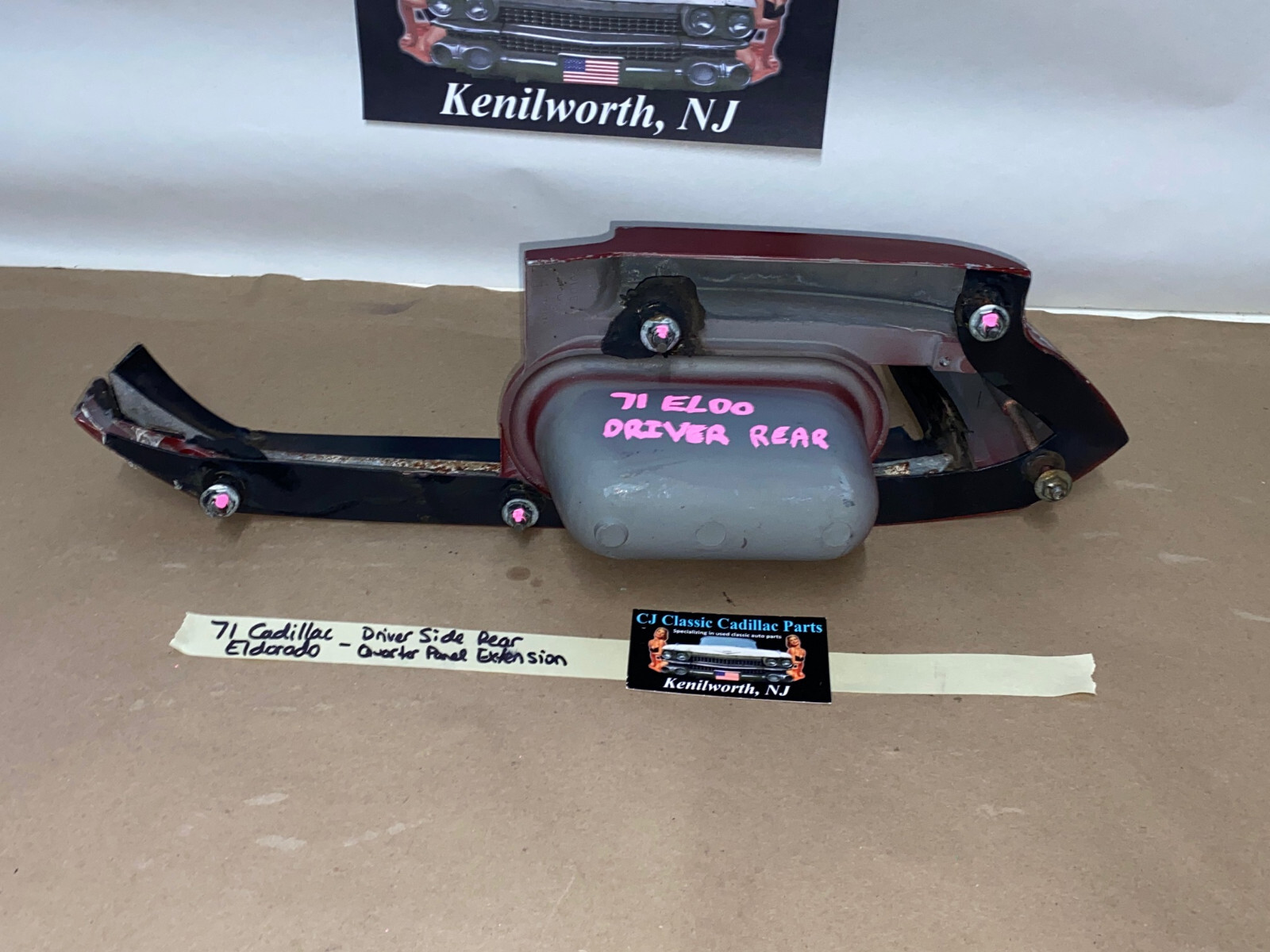 OEM 1971 1972 Cadillac Eldorado LEFT QUARTER PANEL EXTENSION TAIL LIGHT SURROUND W/ FILLERS #8795074 - Image 13