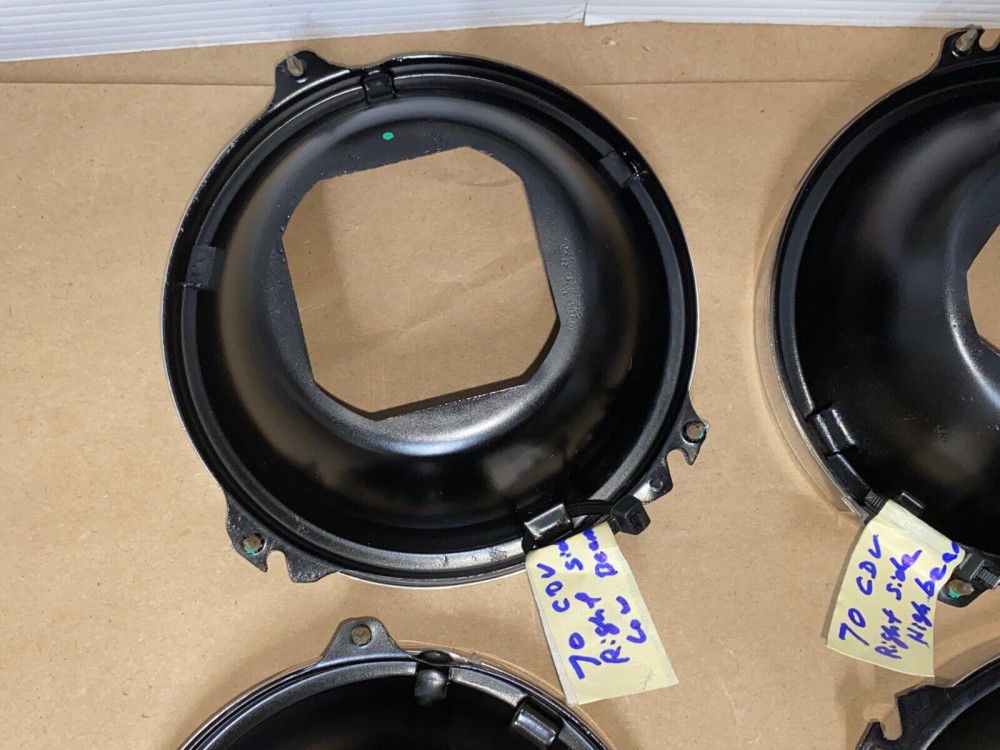OEM 1969 1970 1971 1972 1973 1974 Cadillac Deville Eldorado Fleetwood Calais LEFT & RIGHT INNER & OUTER HEADLIGHT BUCKETS WITH TRIM RINGS #5963839/#5963840/#5963838 - Image 13