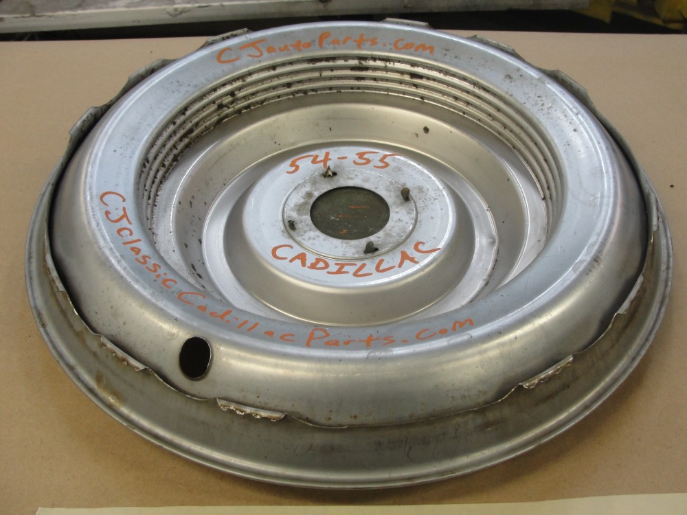 OEM 1954 1955 Cadillac Deville Eldorado Fleetwood 15" HUB CAP HUBCAP WHEEL COVER w/ CENTER CAP MEDALLION #002 - Image 13