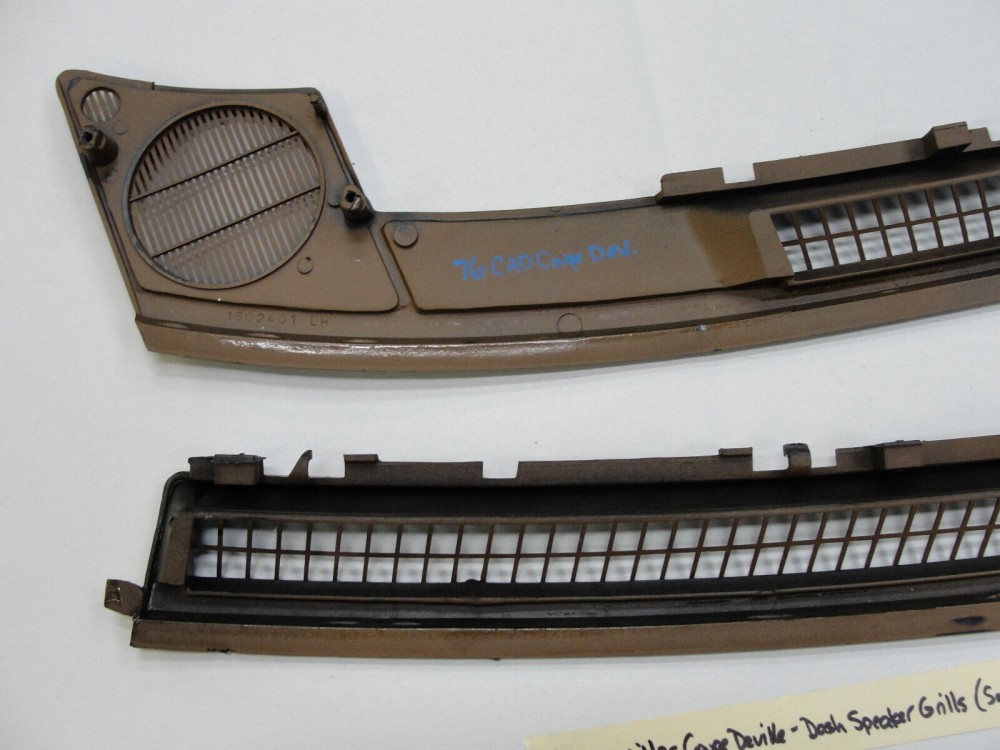 OEM 1974 1975 1976 Cadillac Deville Calais Fleetwood 1974 1975 1976 1977 1978 Eldorado DASH DEFROSTER SPEAKER GRILL VENT TRIM *SADDLE TAN* #1602401/1602402 - Image 13