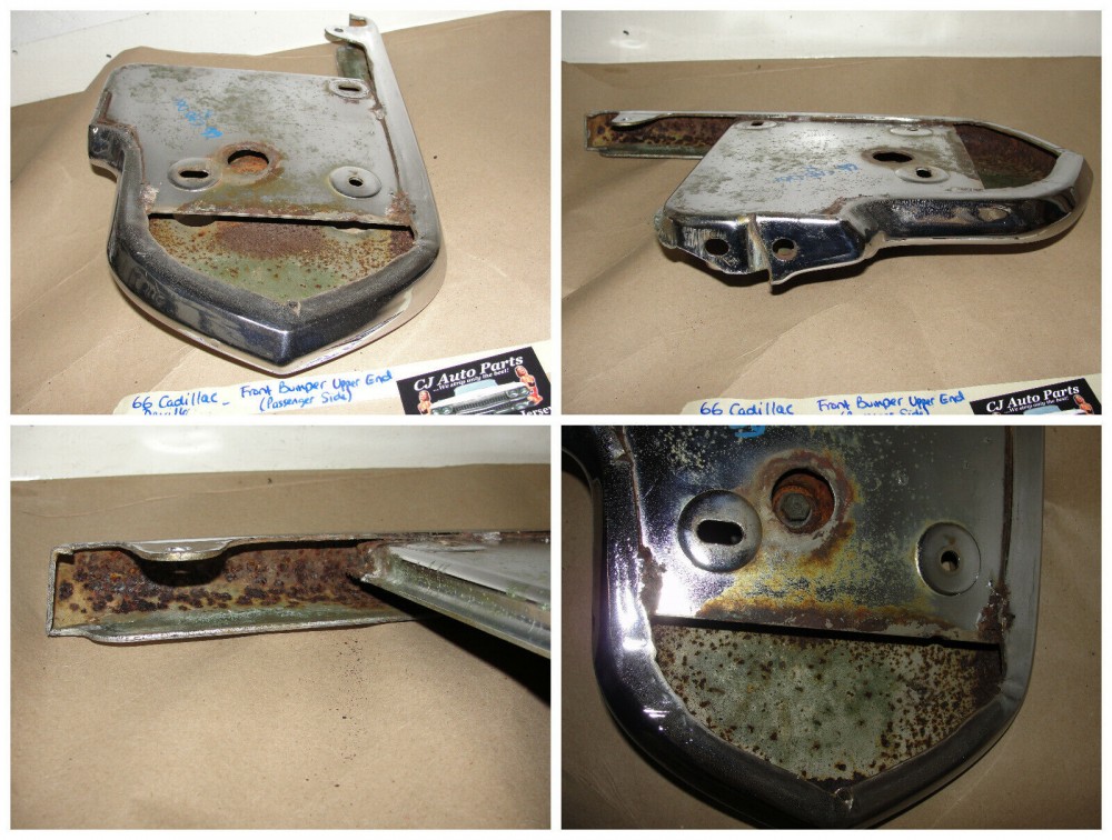 OEM 1966 Cadillac Deville Eldorado Calais Fleetwood RIGHT PASSENGER SIDE UPPER FRONT BUMPER END #3513679 - Image 12