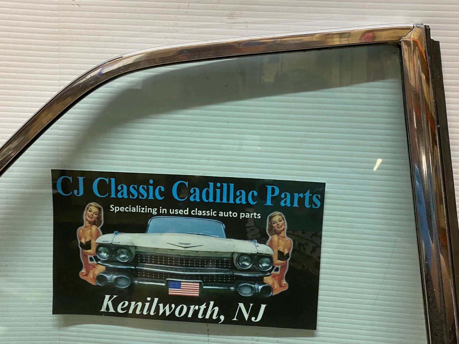 OEM 1962 1963 1964 Cadillac Eldorado Deville Convertible RIGHT REAR QUARTER WINDOW GLASS & FRAME #4439717/#5719066 - Image 13