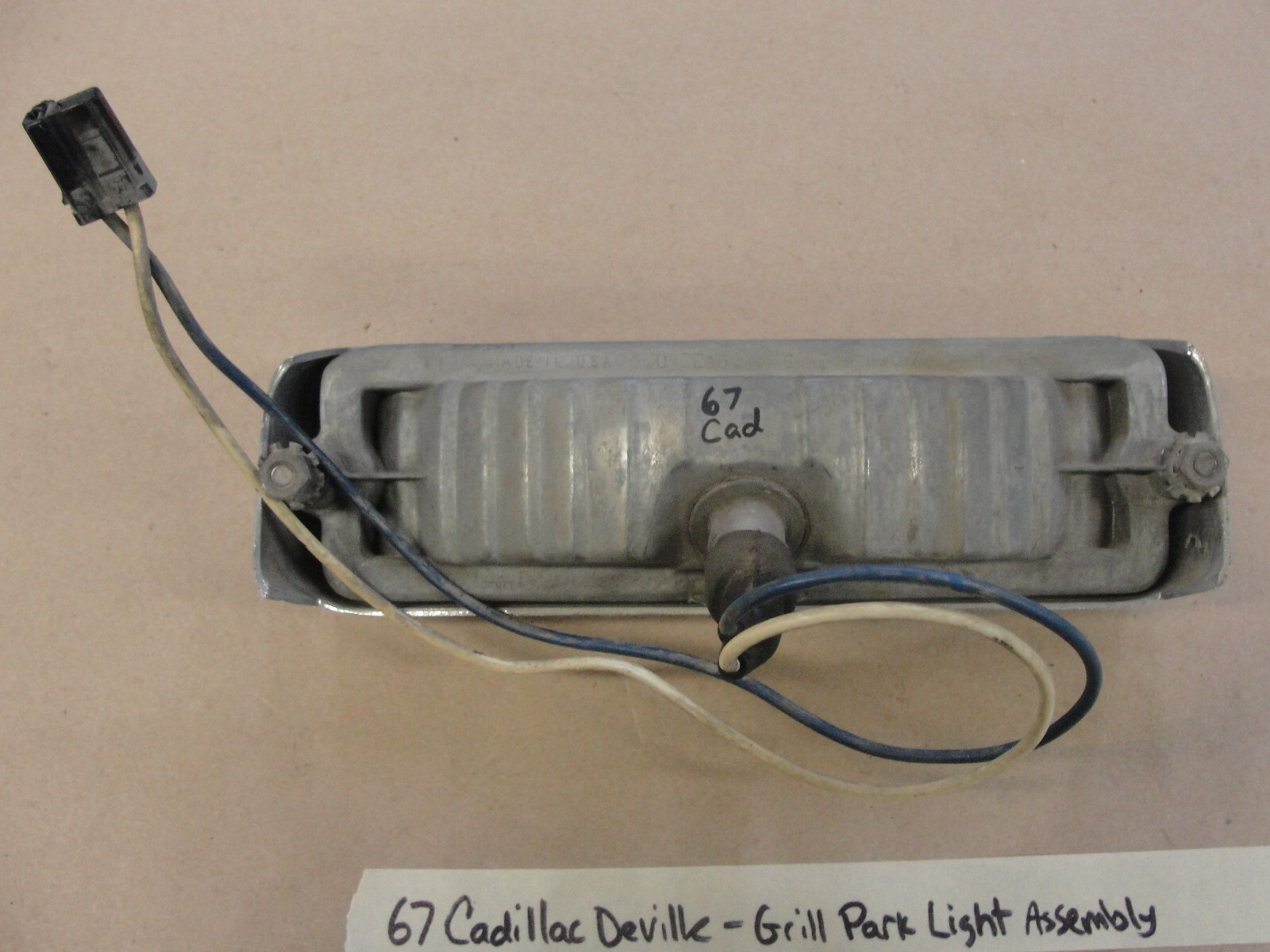 1967 Cadillac Deville Fleetwood Calais GRILL PARK TURN SIGNAL LIGHT LENS CHROME BEZEL TRIM HOUSING #5959174 - Image 14