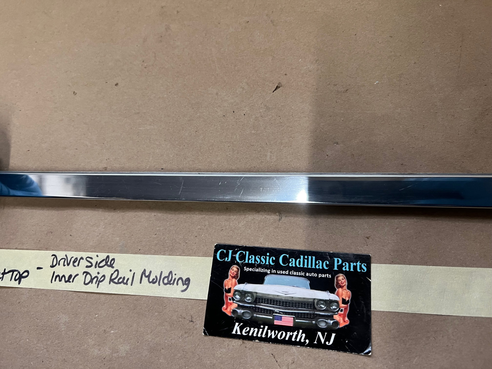 OEM 1959 1960 Cadillac Sed. Deville Flat Top DRIVER SIDE ROOF DRIP RAIL SCALP MOLDING TRIM #4755637 - Image 14