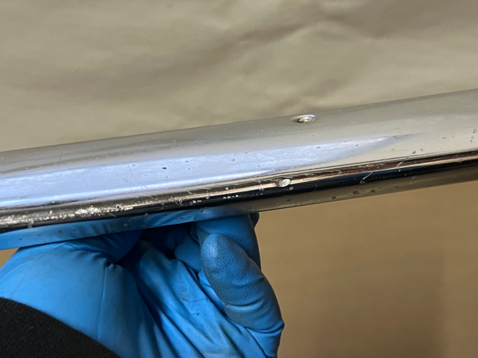 OEM 1959 1960 Cadillac Sedan Deville FLAT TOP INT. LEFT REAR WINDSHIELD C-PILLAR SIDE TRIM #4803295 - Image 14