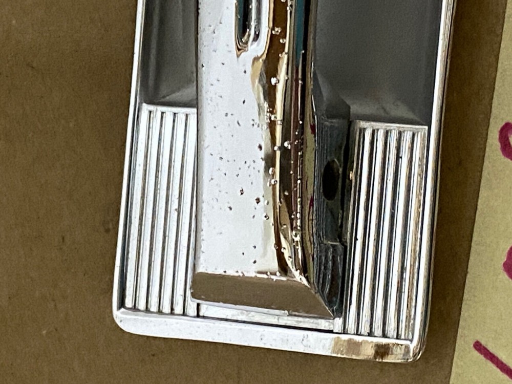 OEM 1960 Cadillac Deville INTERIOR DOOR PULL HANDLE WITH BACK PLATE ESCUTCHEON TRIM #4780949/#4780948 - Image 14