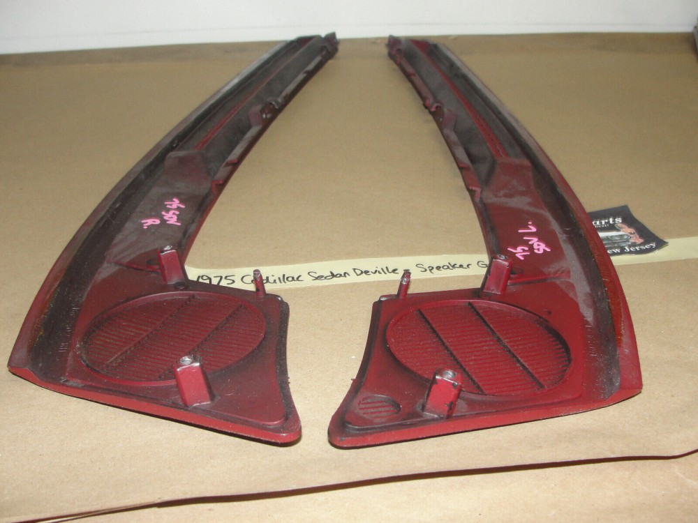 OEM 1974 1975 1976 Cadillac Deville Calais Fleetwood 1974 1975 1976 1977 1978 Eldorado DASH DEFROSTER SPEAKER GRILL VENT TRIM *DARK RED* #1602401/1602402 - Image 14