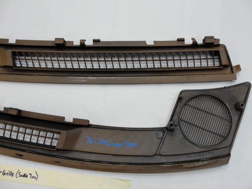 OEM 1974 1975 1976 Cadillac Deville Calais Fleetwood 1974 1975 1976 1977 1978 Eldorado DASH DEFROSTER SPEAKER GRILL VENT TRIM *SADDLE TAN* #1602401/1602402 - Image 14