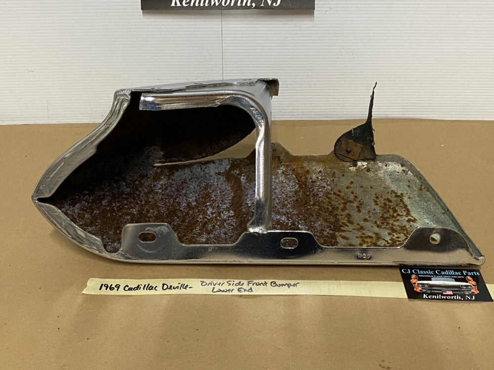 OEM 1969 1970 Cadillac Deville Calais Fleetwood LEFT DRIVER SIDE LOWER FRONT BUMPER END #3514862 - Image 14