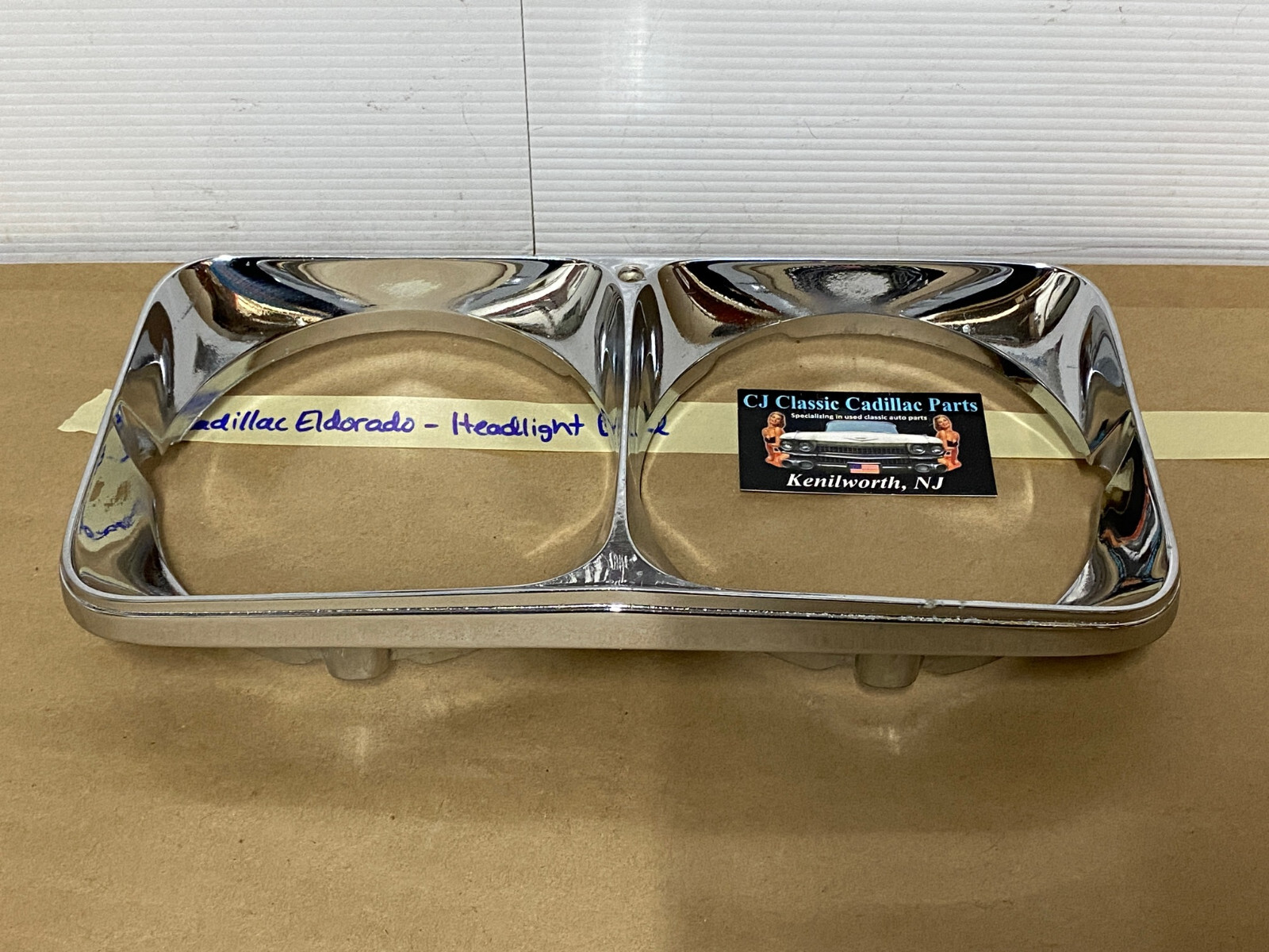 OEM 1971 1973 1974 Cadillac Eldorado HEADLIGHT BEZEL CHROME COVER TRIM #1494987 - Image 15