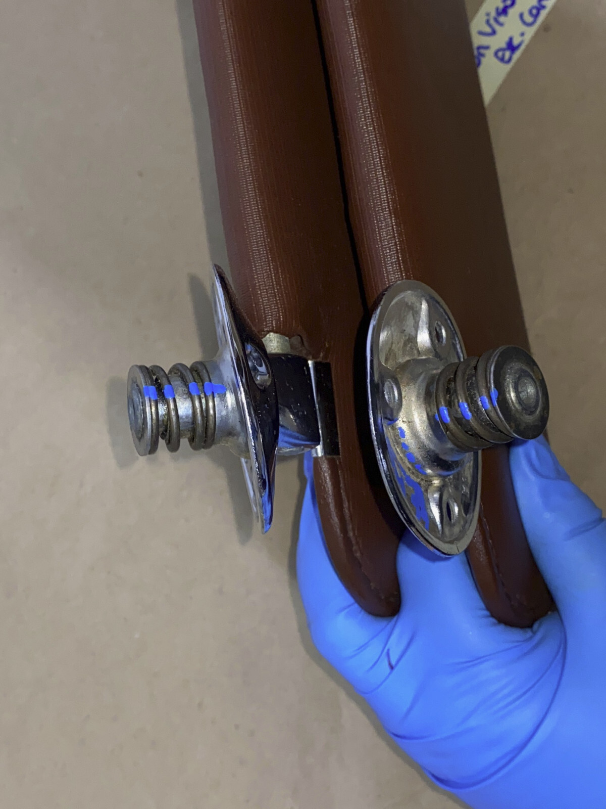 OEM 1965 1966 1978 1968 Cadillac Fleetwood Deville Calais 1967 1968 Eldorado LEFT & RIGHT SUN VISORS WITH HINGES - Dark Brown - Image 16