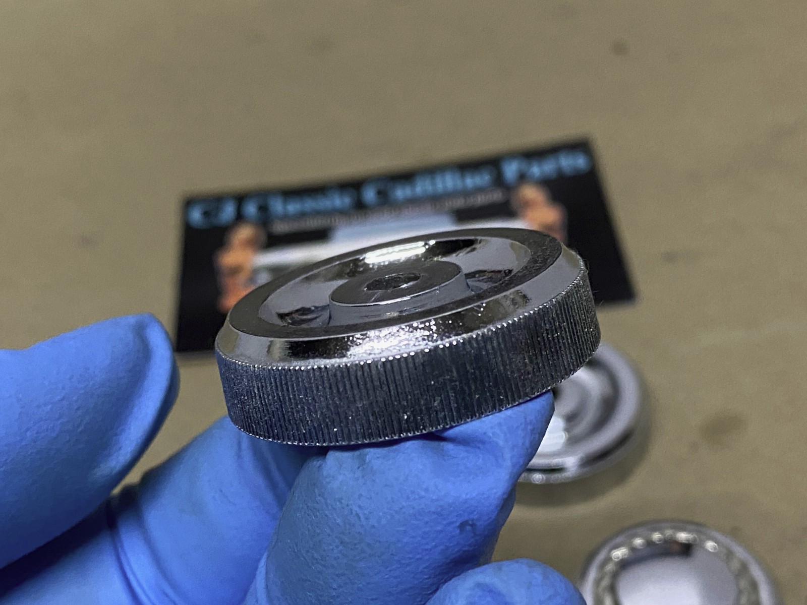 OEM 1974 1975 1976 Cadillac Deville Fleetwood Calais 1974 1975 1976 1977 1978 Eldorado 1976 1977 1978 1979 Seville DASH RADIO KNOBS w/GOLD WREATH BEZELS ESCUTCHEONS #1602756/#1497099 - Image 17