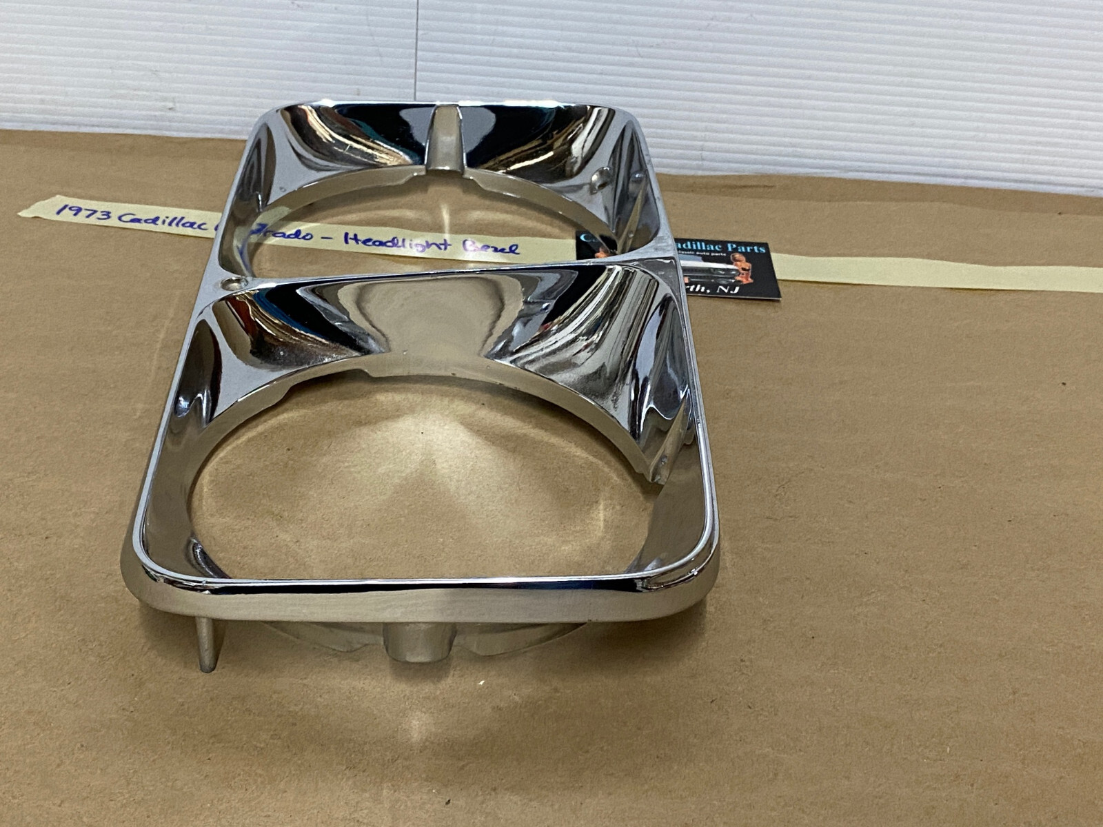 OEM 1971 1973 1974 Cadillac Eldorado HEADLIGHT BEZEL CHROME COVER TRIM #1494987 - Image 16