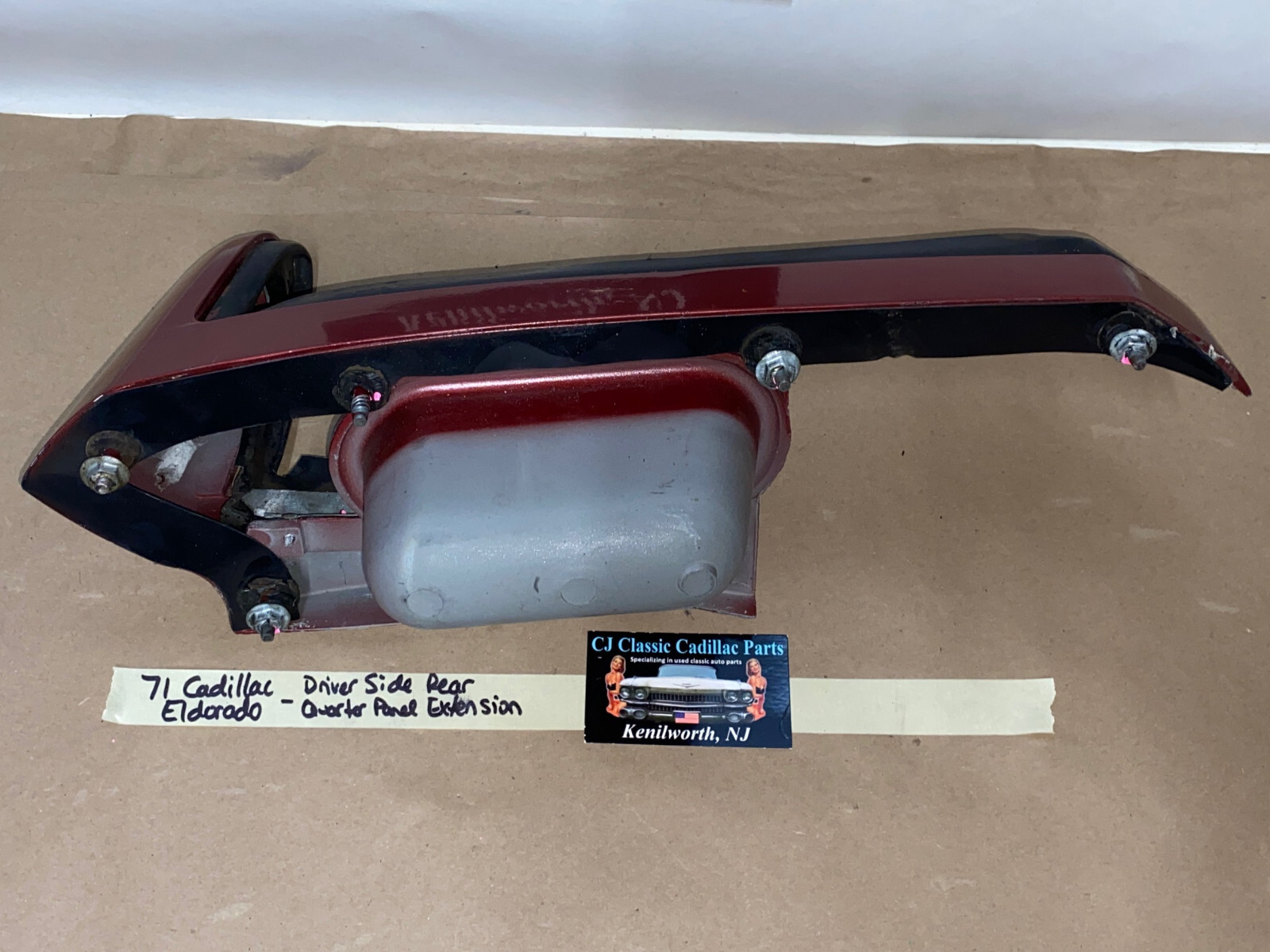 OEM 1971 1972 Cadillac Eldorado LEFT QUARTER PANEL EXTENSION TAIL LIGHT SURROUND W/ FILLERS #8795074 - Image 16