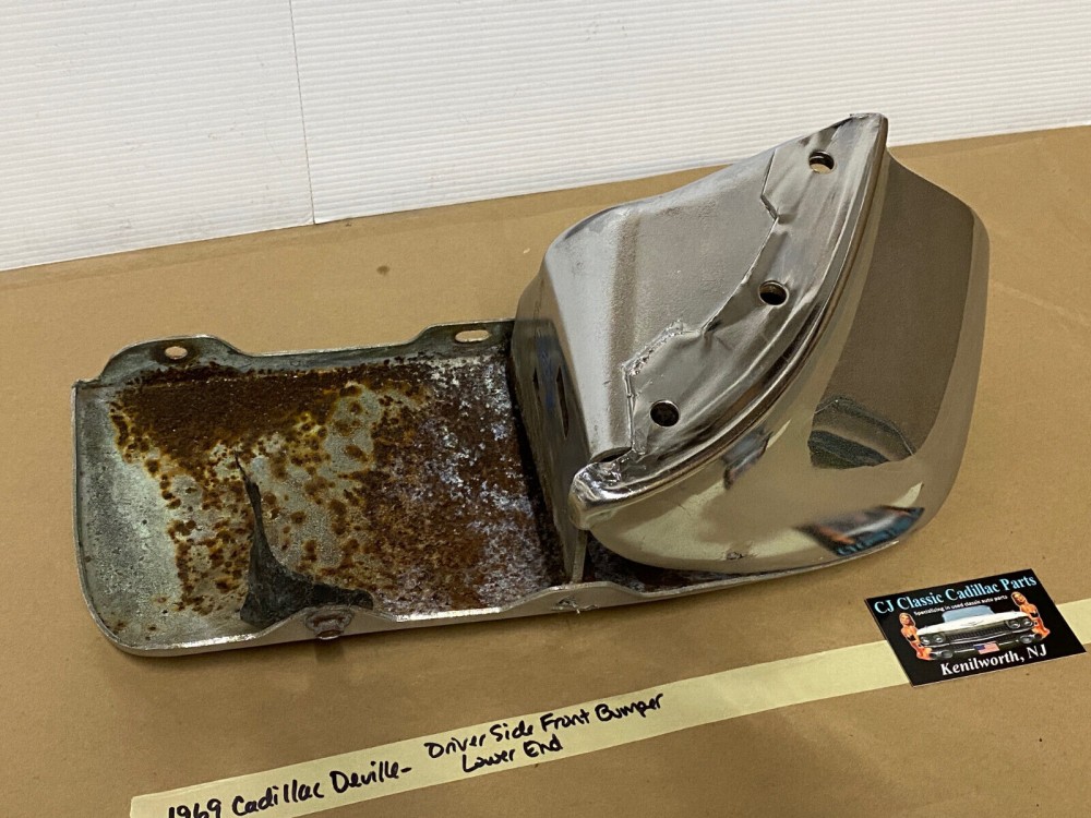 OEM 1969 1970 Cadillac Deville Calais Fleetwood LEFT DRIVER SIDE LOWER FRONT BUMPER END #3514862 - Image 17