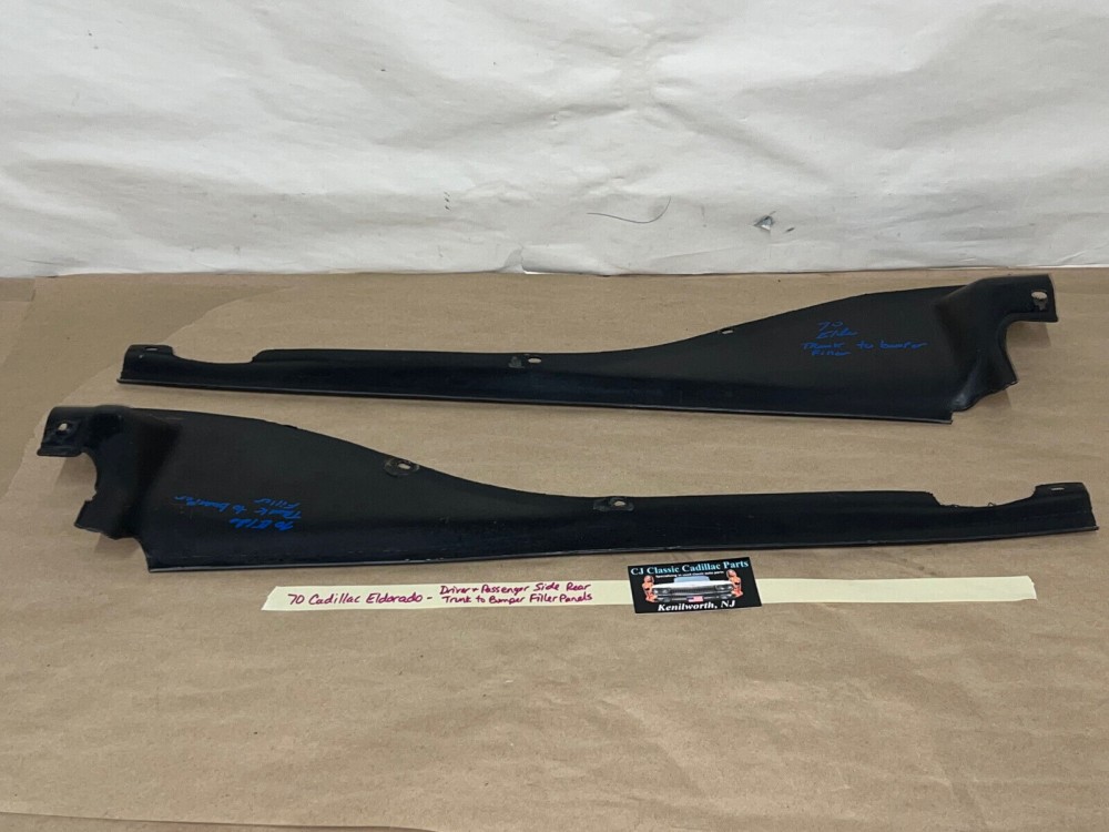 OEM 1970 Cadillac Eldorado RIGHT & LEFT REAR TRUNK TO BUMPER FILLERS PANELS TRIM COVER - Image 17