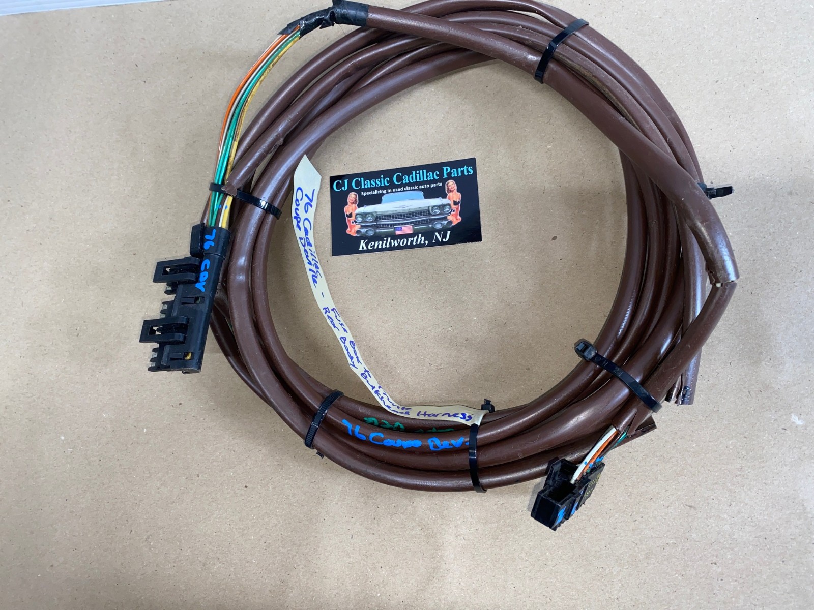 OEM 1974 1975 1976 Cadillac Deville Fleetwood Calais FUSE BOX TO TRUNK REAR BODY BULKHEAD TAIL LIGHT WIRE HARNESS CONNECTOR #9640425 - Image 2