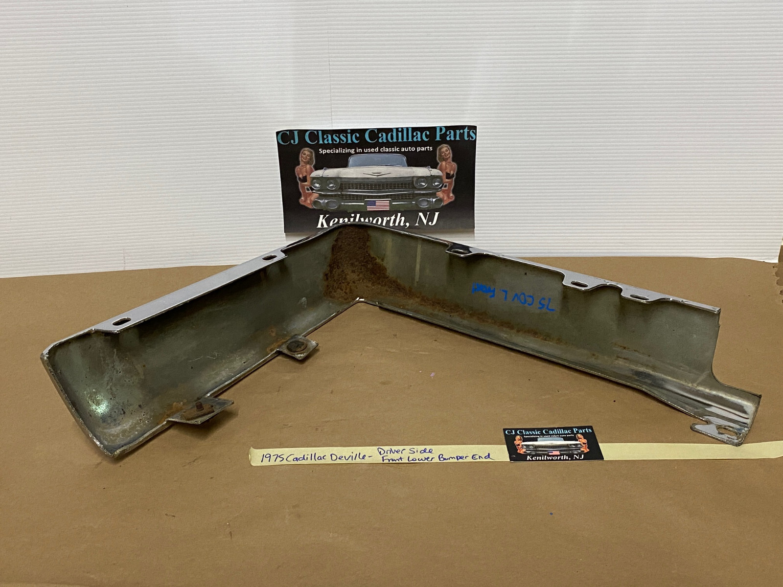OEM 1973 1974 1975 1976 Cadillac Deville Calais Fleetwood Commercial Chassis LEFT DRIVER SIDE FRONT LOWER BUMPER END CORNER #1603644/#3515870 - Image 18