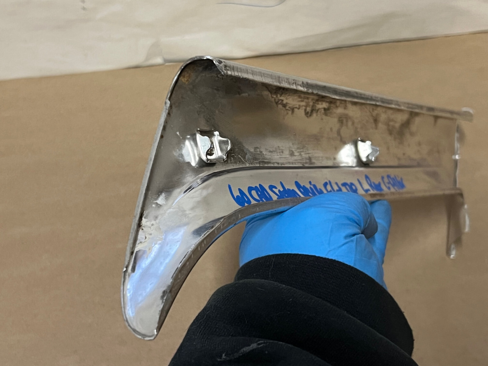 OEM 1959 1960 Cadillac Sedan Deville FLAT TOP INT. LEFT REAR WINDSHIELD C-PILLAR SIDE TRIM #4803295 - Image 18