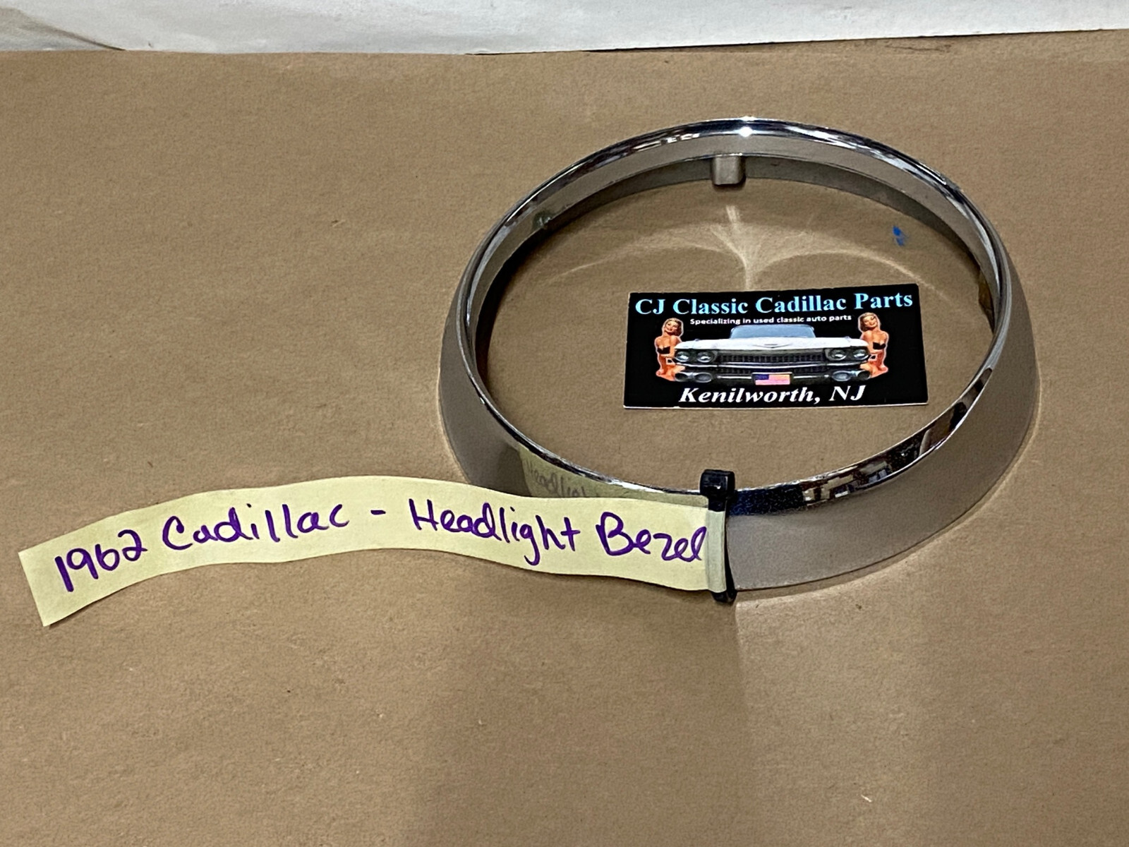 OEM 1962 Cadillac Deville Fleetwood Eldorado HEADLIGHT CHROME BEZEL DOOR TRIM #3512583/#1477656 - Image 18