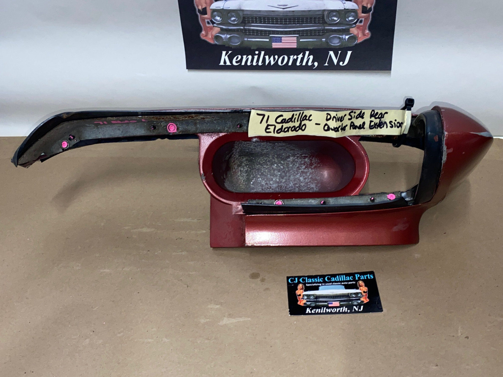 OEM 1971 1972 Cadillac Eldorado LEFT QUARTER PANEL EXTENSION TAIL LIGHT SURROUND W/ FILLERS #8795074 - Image 18